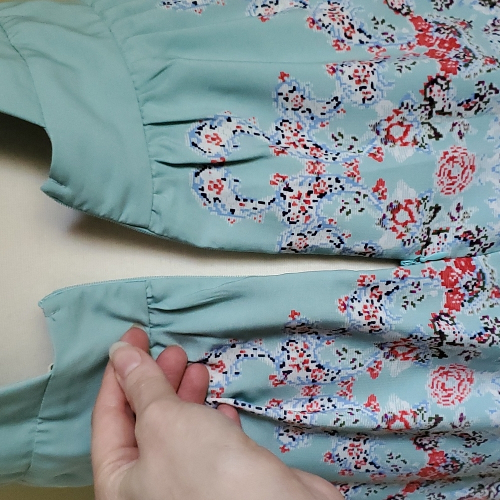 Robin's Egg Blue Floral Strappy Backless Sun Dress - Picture 10 of 14